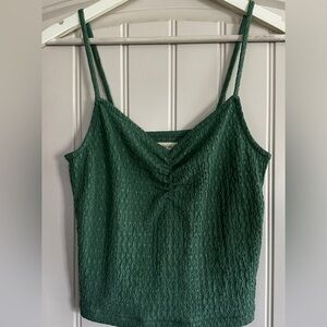 Madewell Green Ruched Fitted Camisole